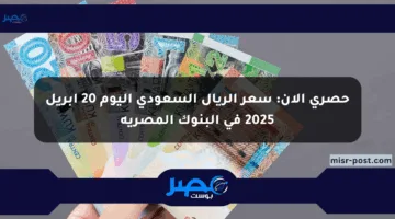 حصري الآن: سعر الريال السعودي اليوم 20 أبريل 2025 في البنوك المصرية